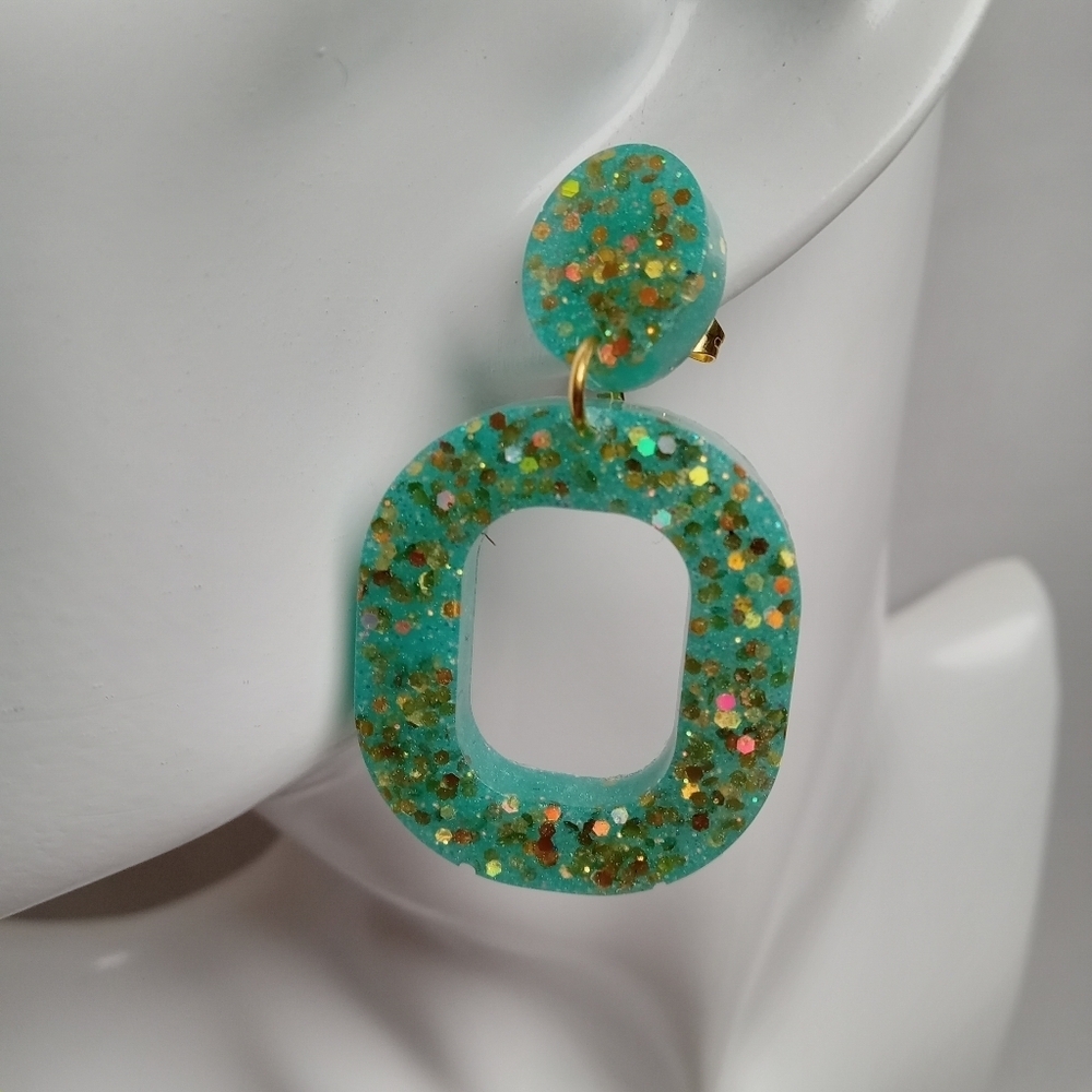 Glittering Green Earrings